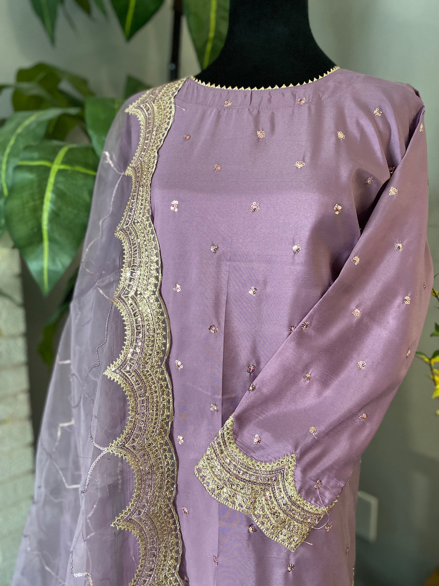 Silk 3-piece Sharara dress