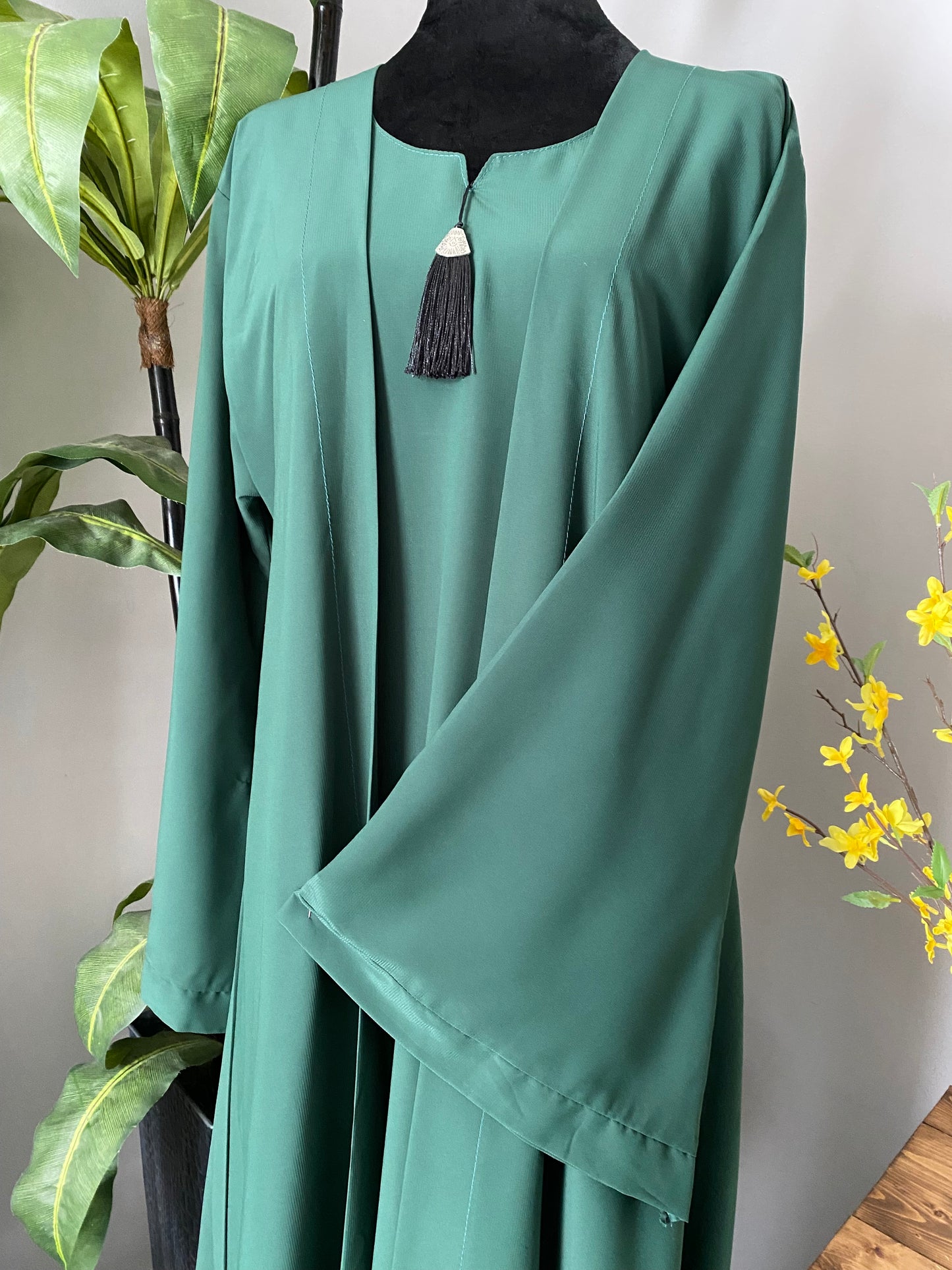 Layered Abaya - Green