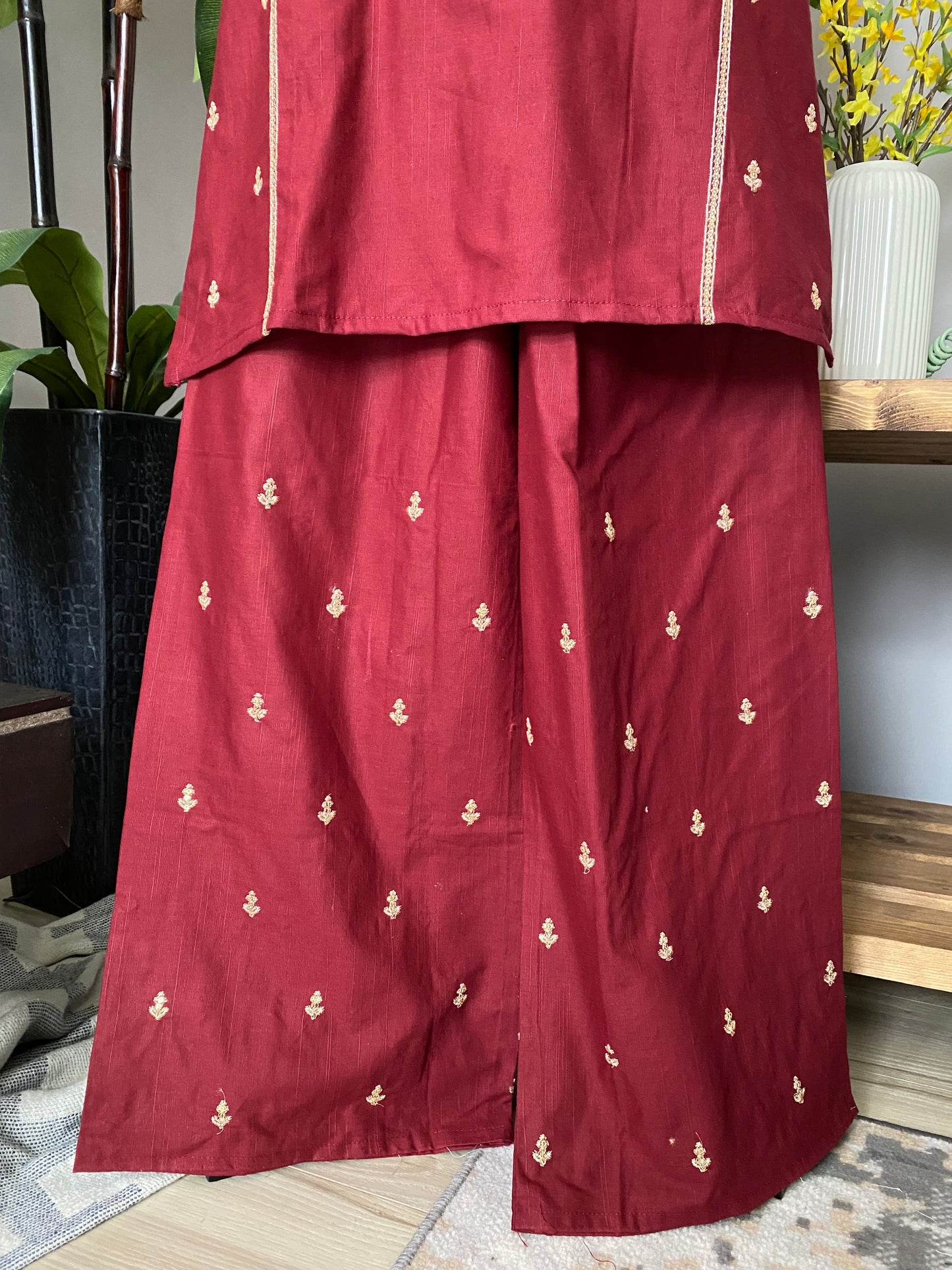 Embroidered Cotton 3-piece RED