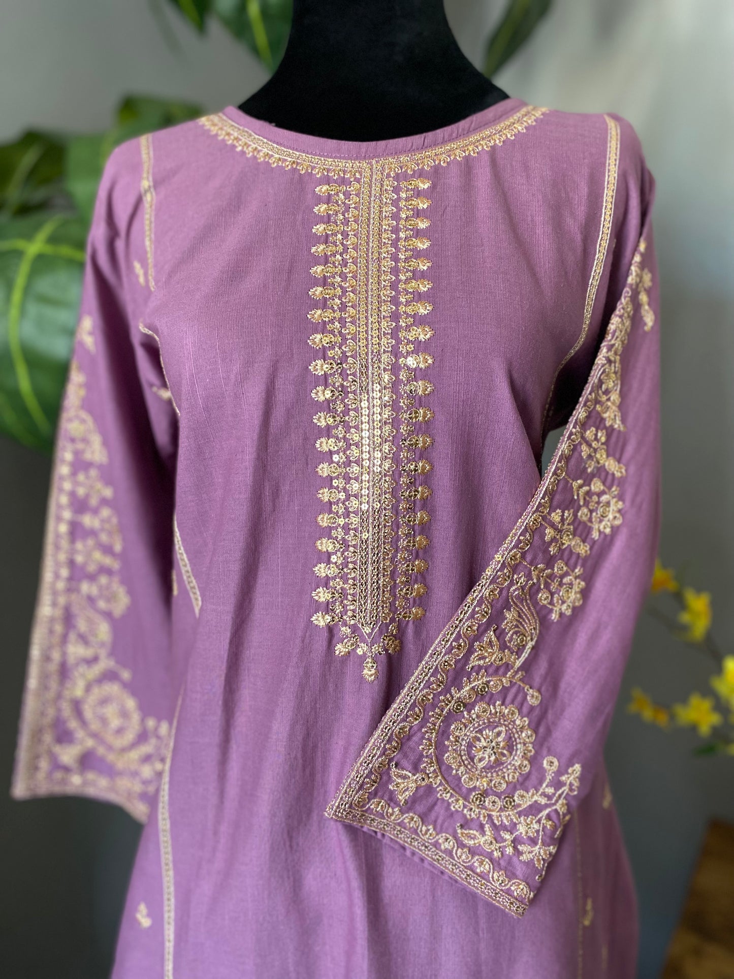 Embroidered Cotton 2-piece LILAC