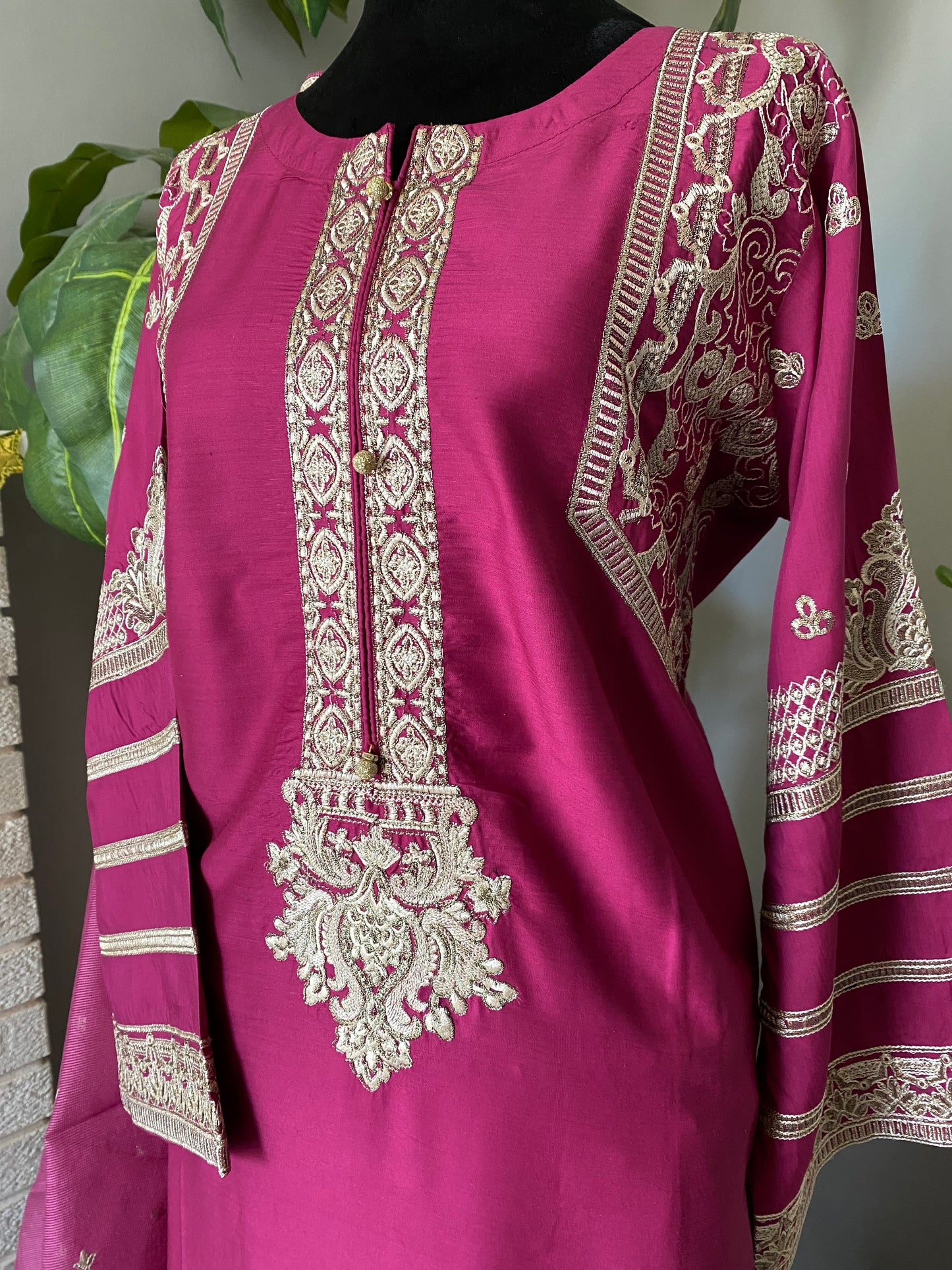 3-piece Viscose dress MAGENTA