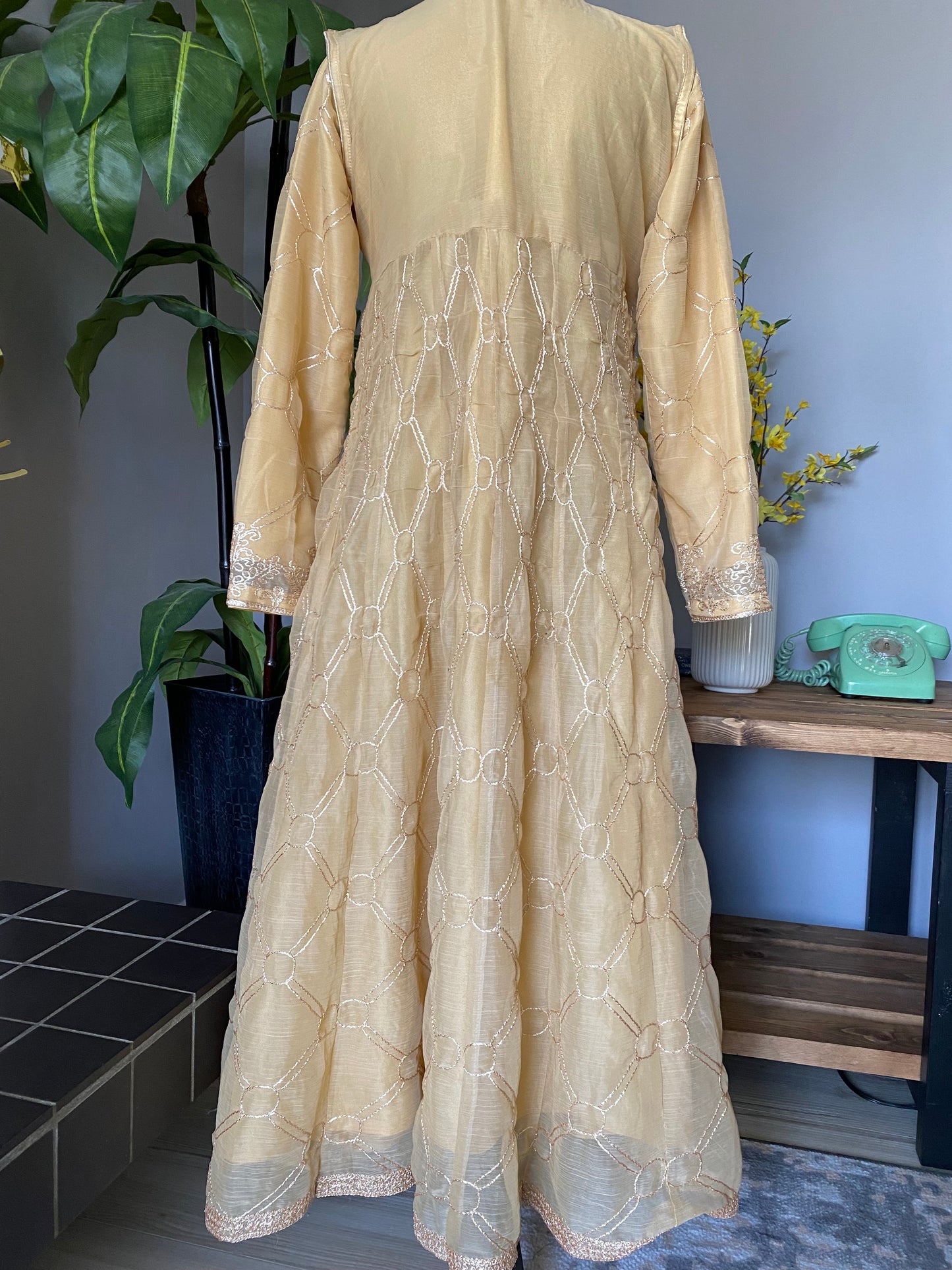 Full length chiffon dress GOLD