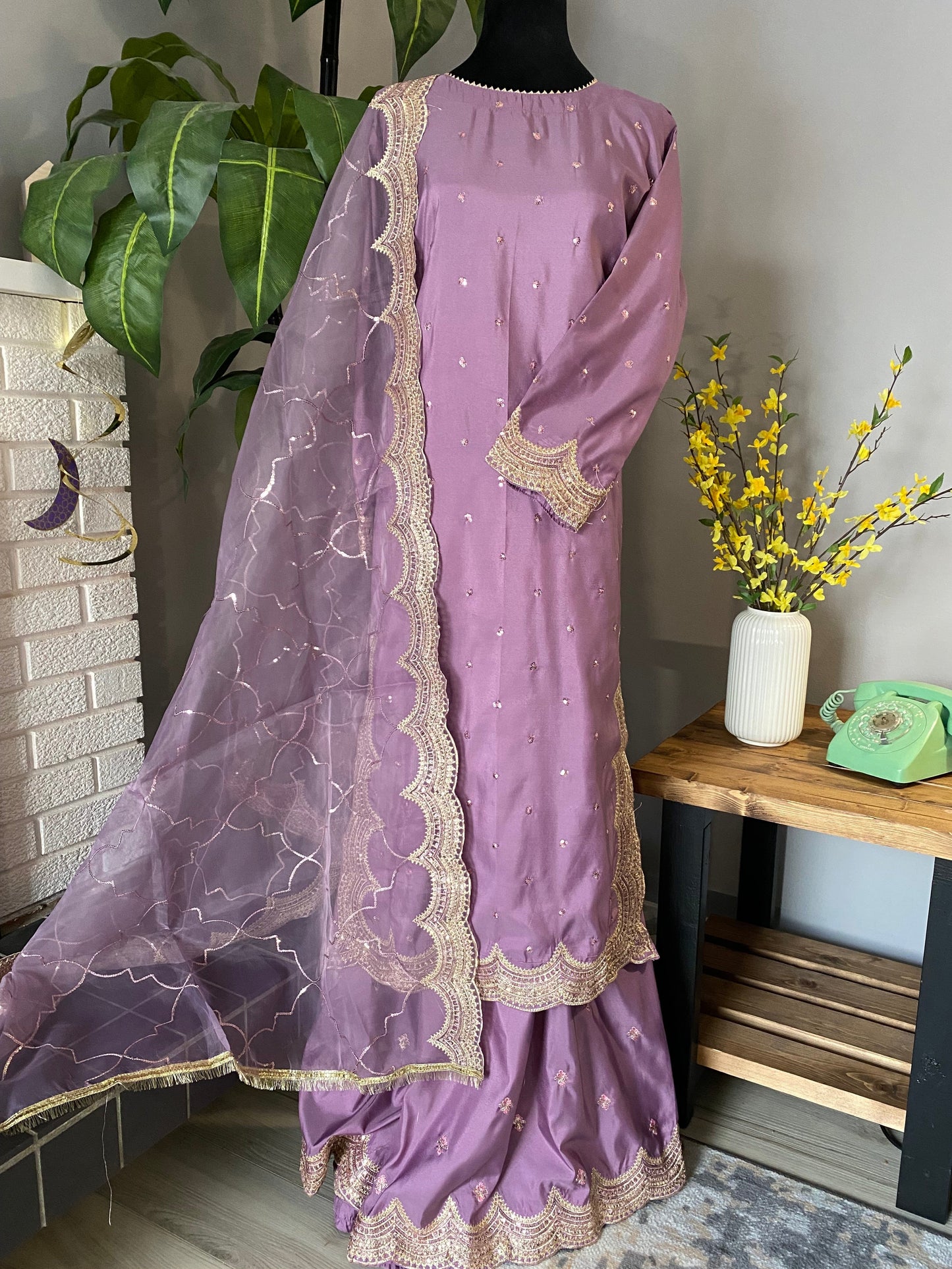 Silk 3-piece Sharara dress