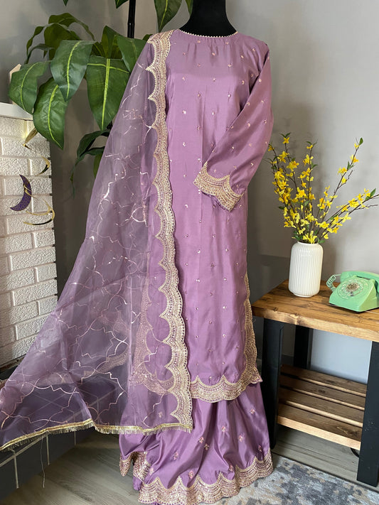 Silk 3-piece Sharara dress