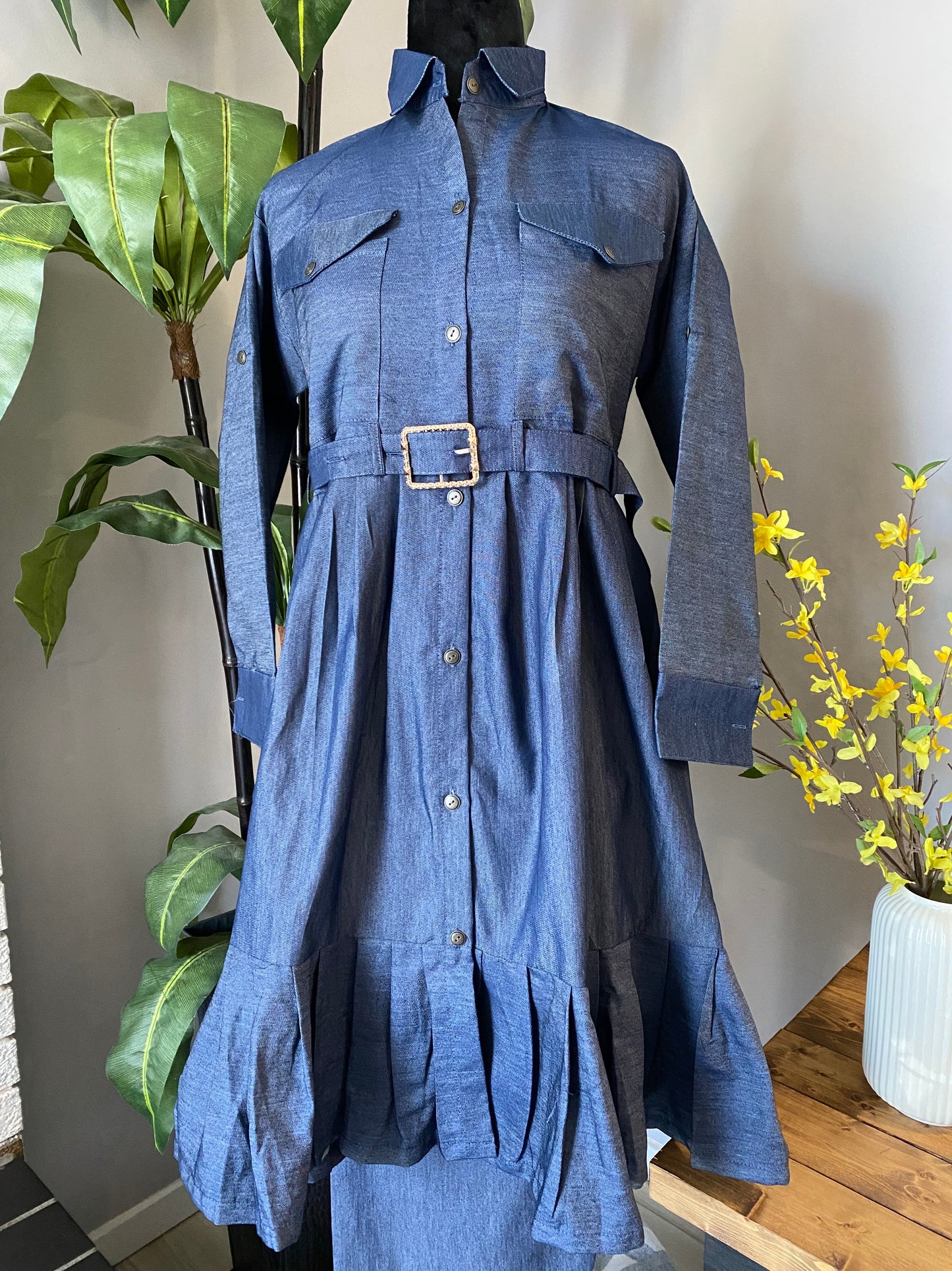 Stylish Blue Denim dress 3-piece