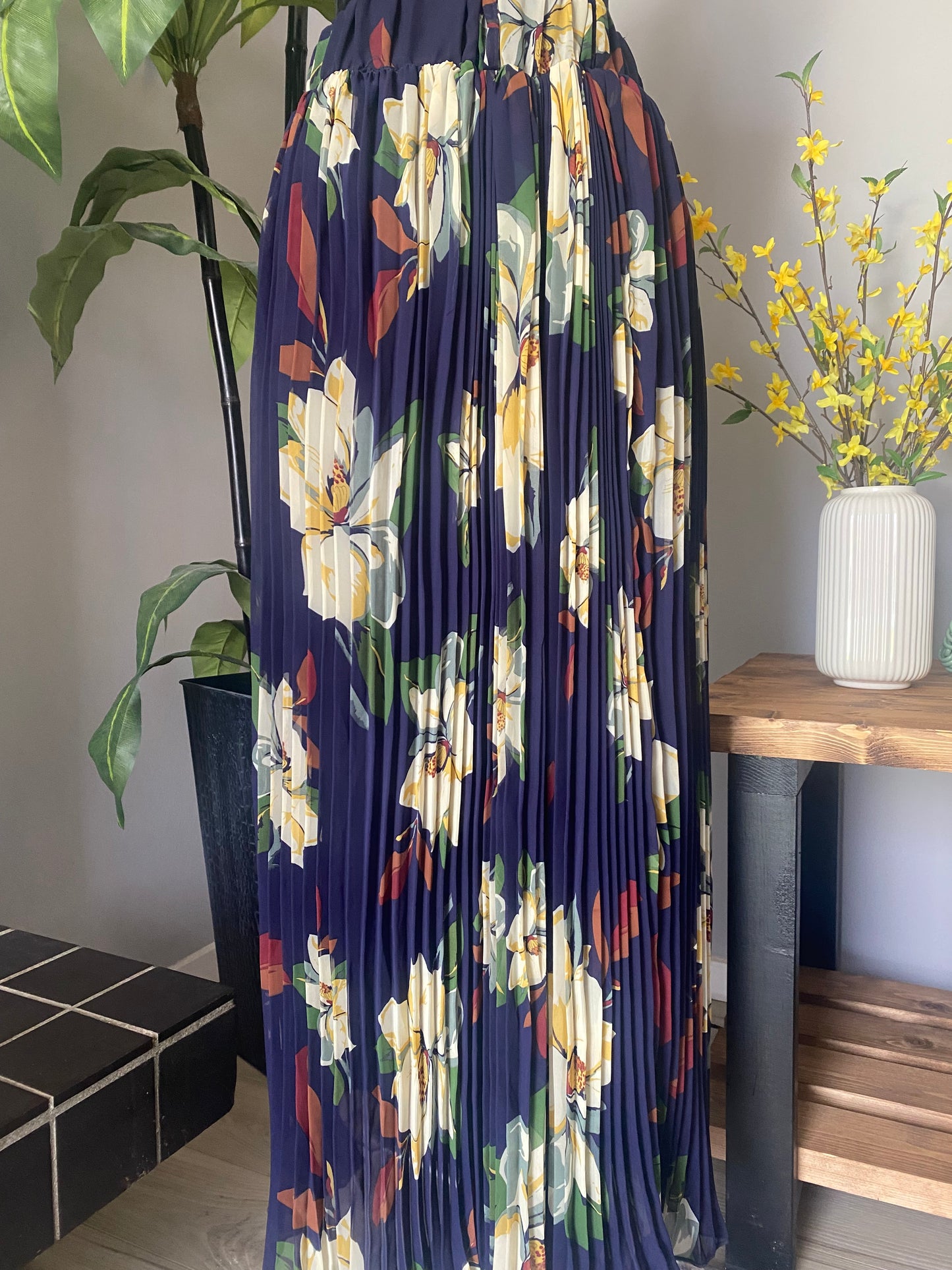 Printed pleated skirt
