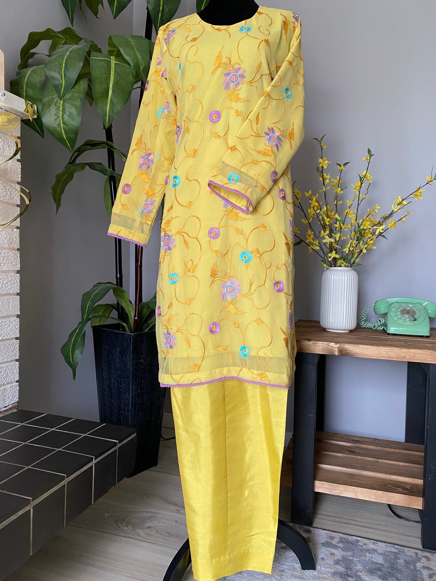 Georgette 3-piece dress LEMON