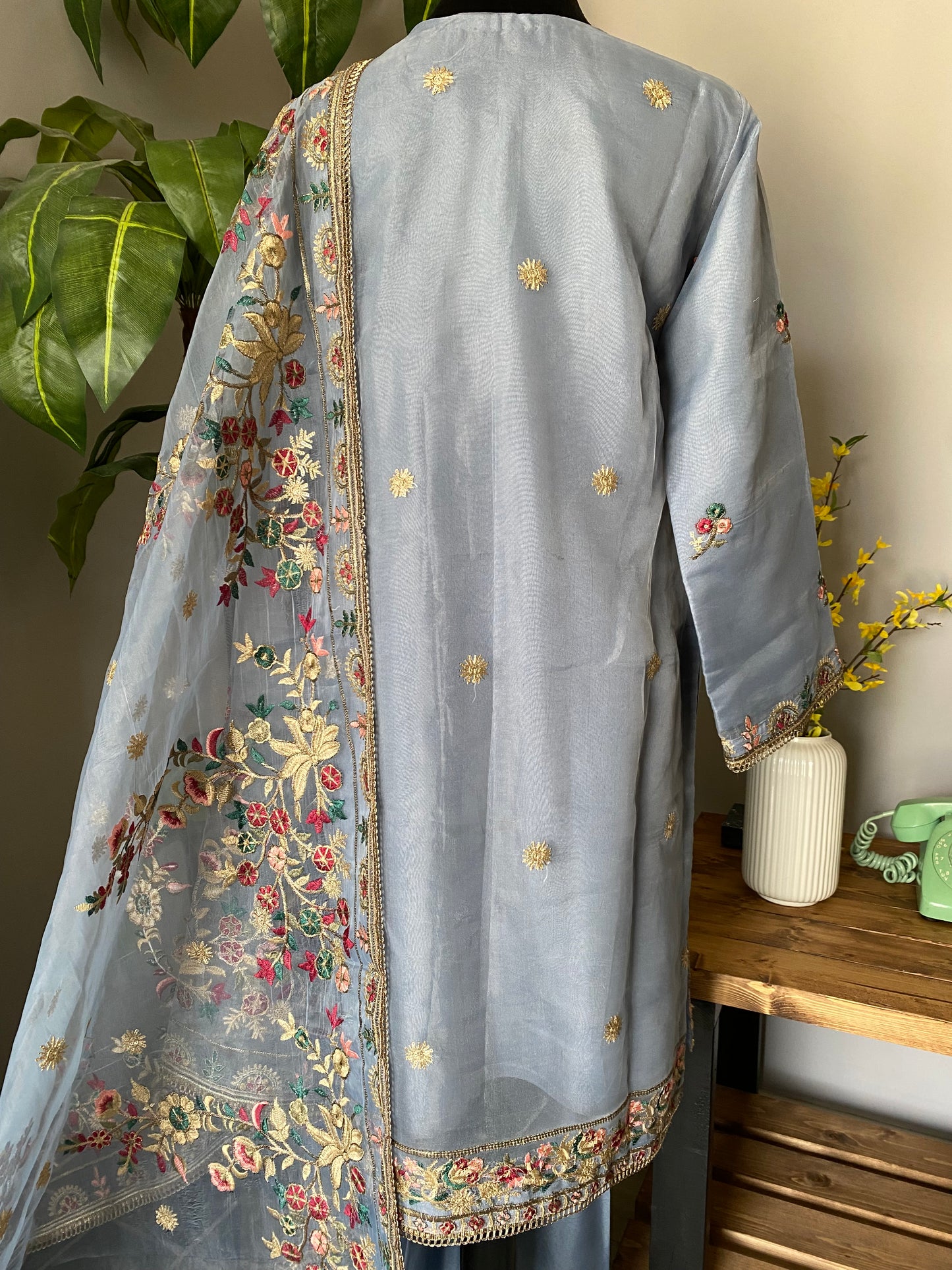 Organza Gray 3-piece dress