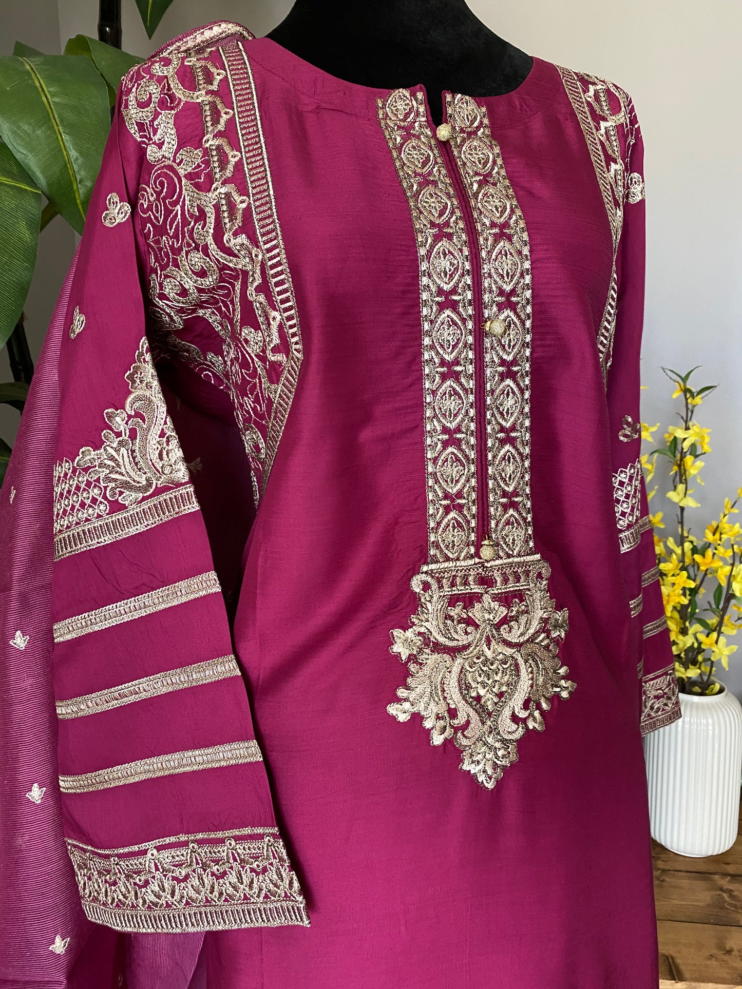 3-piece Viscose dress MAGENTA