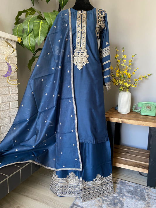 3-piece Viscose dress GRAYISH BLUE